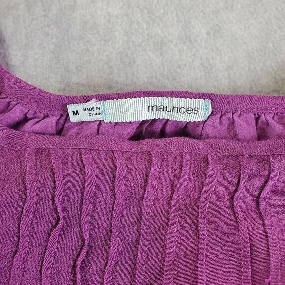 Maurices Dress Womens Medium Purple Ruffle Shoulder Sleeveless Tie Waist - Picture 4 of 10